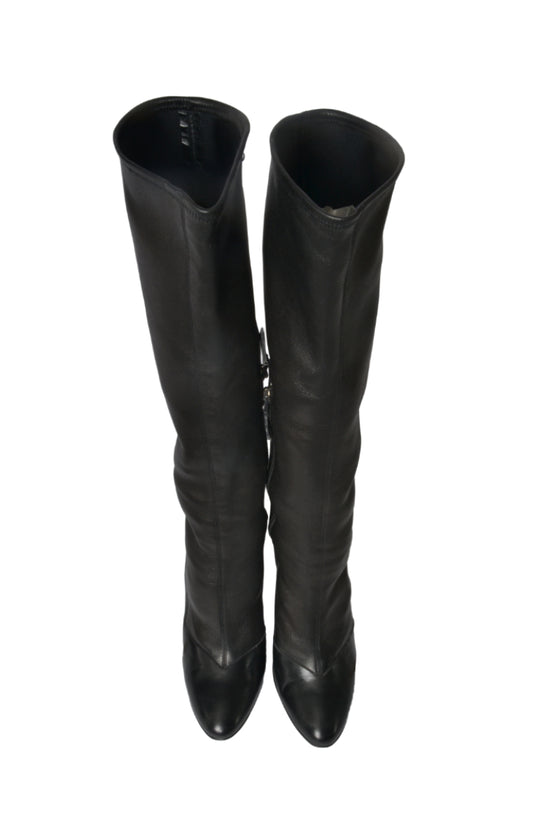 Stretch-Lederstiefel