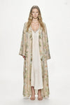 Flower-Print Leinenmantel