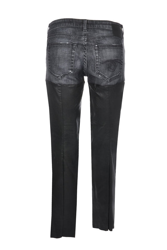 Alisons Jeans mit Leder-Details - MyMint-shop.com