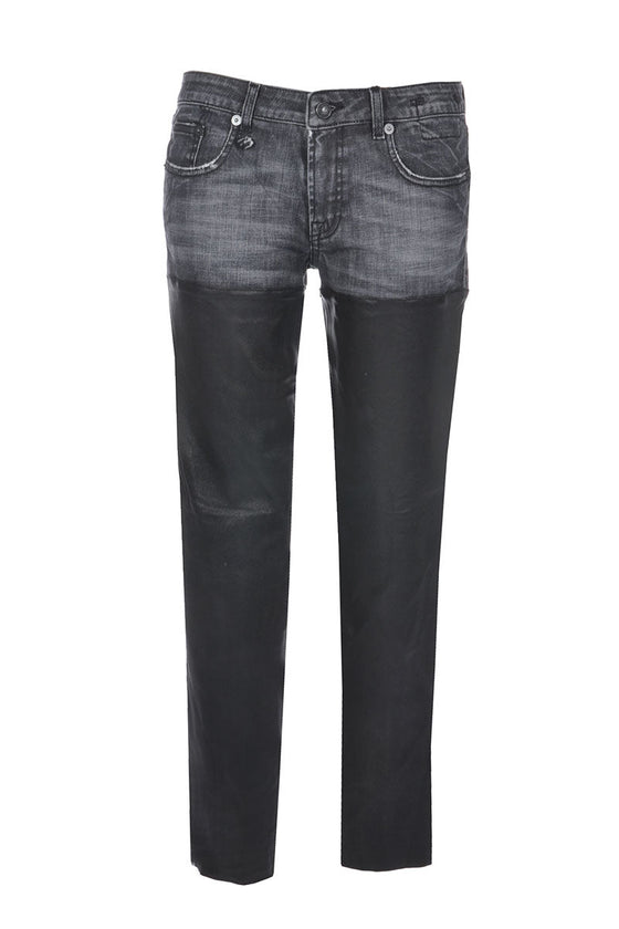 Alisons Jeans mit Leder-Details - MyMint-shop.com